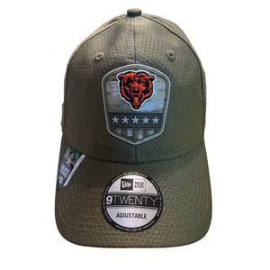 Chicago Bears New Era 9TWENTY Salute to Service Hat Olive Green Adjustable Cap